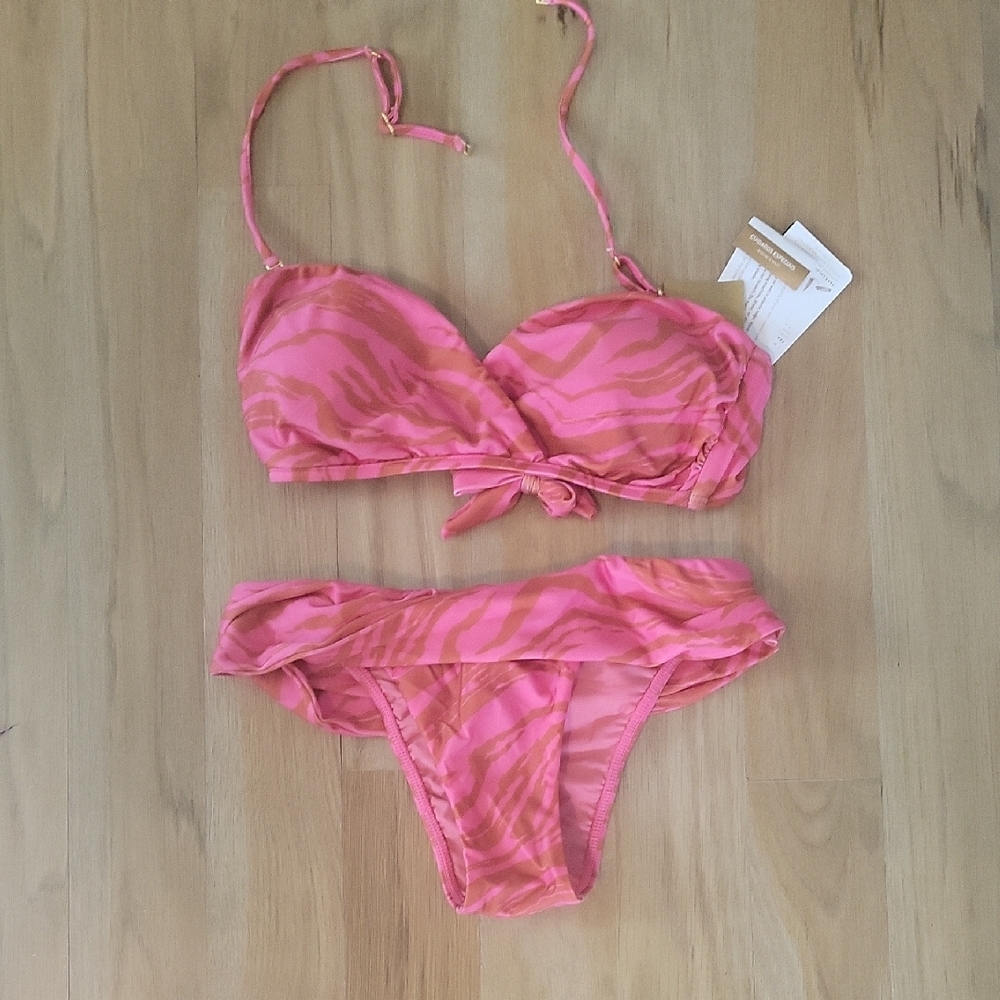 VIX Pink and Orange Bikini Set